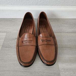 Men's Cole Haan Resort Brown All Leather Dress Shoes Penny Loafers Size 10.5 D